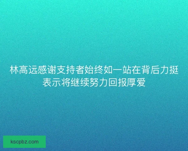 林高远感谢支持者始终如一站在背后力挺表示将继续努力回报厚爱